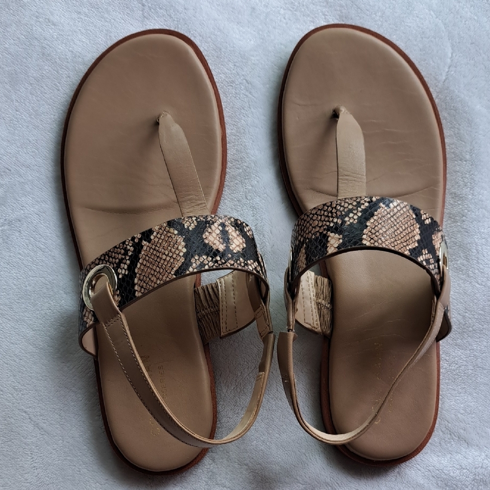 Cole Haan Grand Series Thong Sandal Snake Print Gold Detail Women’s Spring US 7B